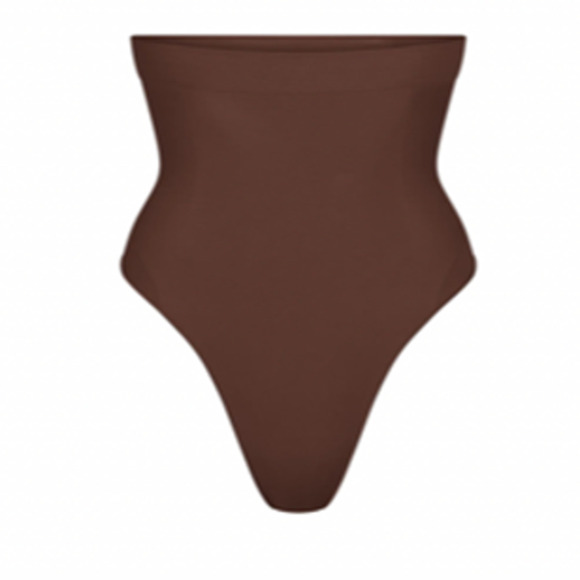 SKIMS Seamless Sculpt High-Waisted Thong Shapewear Underwear in Cocoa - Picture 1 of 8